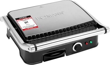 Контактний гриль Bomann KG 2242 CB | 2000W | антипригарне покриття | для приготування Паніні та контактного гриля