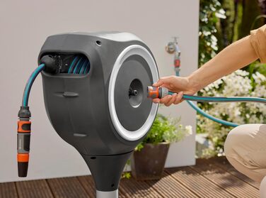 Шланг Gardena RollUp M для поливу саду та тераси 15м (18615-20) - автоматичне змотування, білий