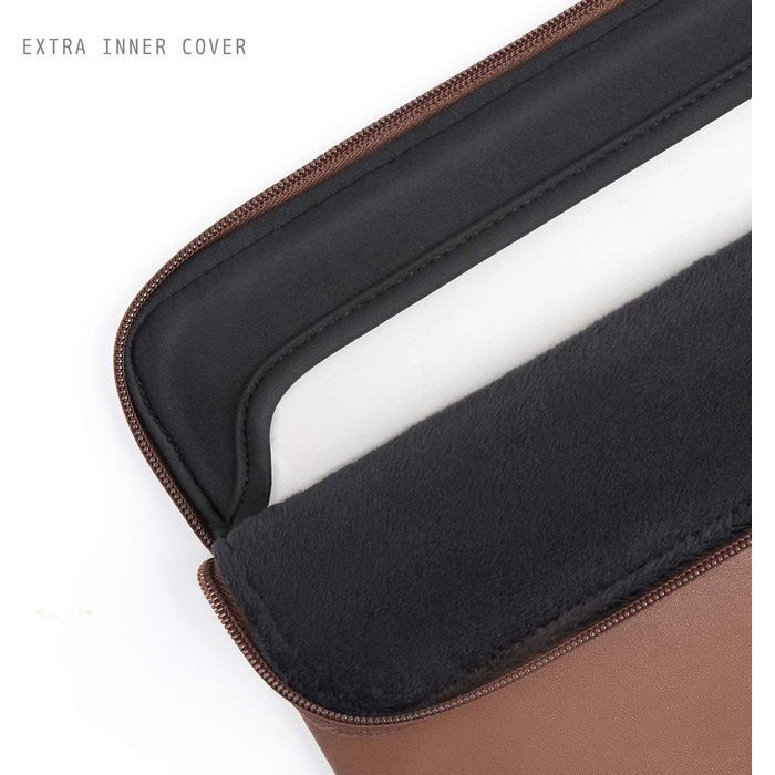 Захисний чохол-папка Comfyable Slim з PU-шкіри для MacBook Air та MacBook Pro 13/13.3/14 дюймів (M1, M2, M3, M4, M5, 2021-2026), коричневий