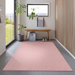 Сучасний коротковорсовий килим Carpetsale24 для вітальні 240x340 см, рожевий — щільний, дуже м'який, праний, легкий у догляді, ідеальний для спальні, їдальні та кухні