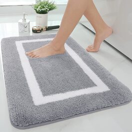 Килимок для ванної Homaxy, мікрофібра, протиковзкий, 50x76 см, сірий