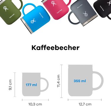 Термокружка Hydro Flask 354 мл (12 oz) з нержавіючої сталі, чорна, з кришкою та ручкою