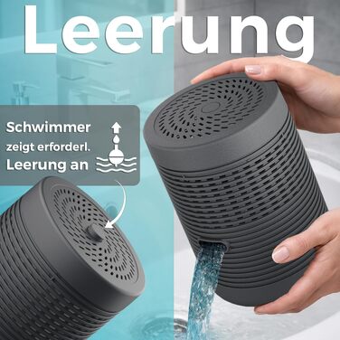 Вологопоглинач без електрики Luftentfeuchter 2 шт. для дому, ванної, підвалу до 54 м² з гранулами на 3 місяці (Чорний)