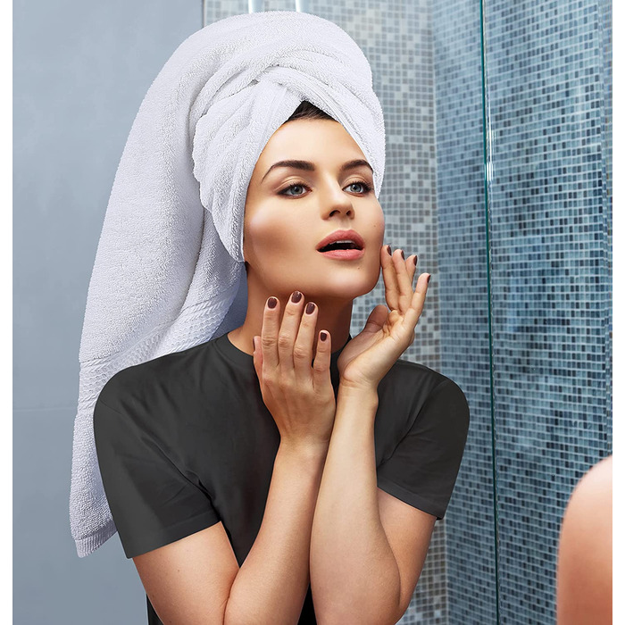 Набір рушників Utopia Towels 8 шт. з бавовни, білі — 2 банних, 2 для рук, 4 для обличчя з петлею
