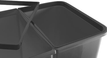 Сортувальний смітник Ribelli Zweimer Duo 2×25 л з кришкою, пластиковий, герметичний, для кухні, білий, 45×32×51 см