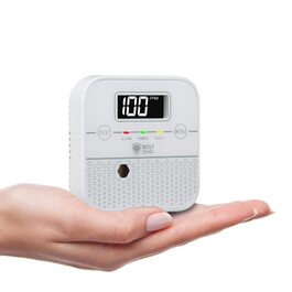Детектор чадного газу WOLF SHIELD Mini-CO з LCD-дисплеєм та батареєю на 10 років, портативний датчик CO для дому, білий