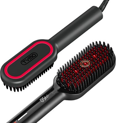 TYMO IONIC Plus щітка для випрямлення волосся, професійна, 16 температур, 80-230℃, LCD-дисплей, подвійна напруга, захист від опіків, чорна