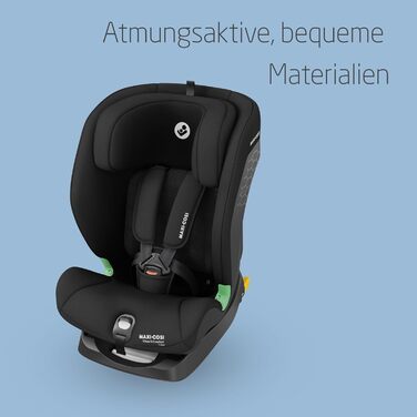 Дитяче автокрісло Maxi-Cosi Titan S Comfort i-Size, дихаючі матеріали, регульоване, 15 місяців–12 років (76–150 см), ISOFIX, 5 позицій сидіння, 13 рівнів підголівника, чорний