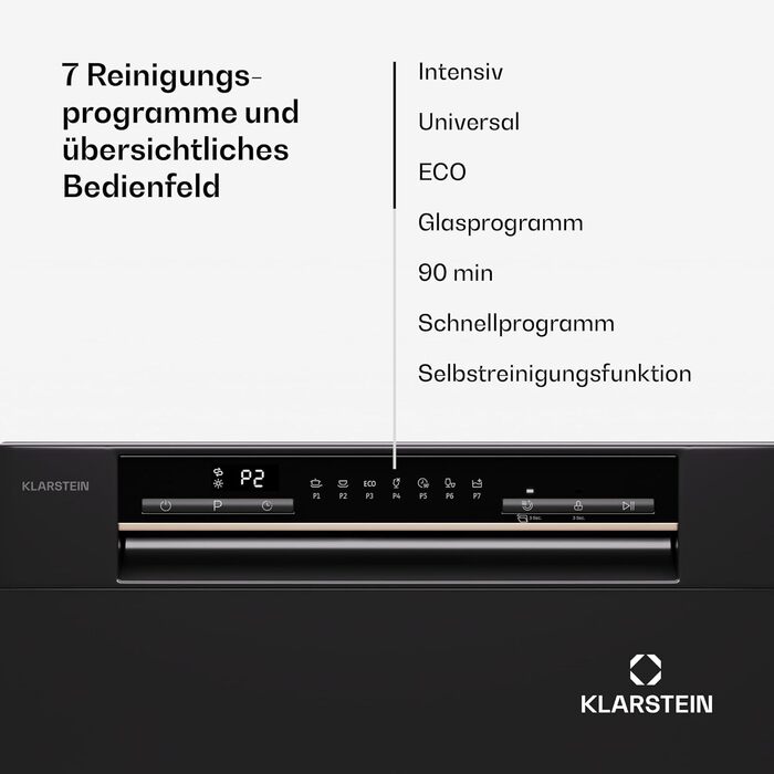 Посудомийна машина Klarstein Mini 6 комплектів, тиха, компактна, 7 програм, для дому, офісу, кемпінгу, з підключенням до води