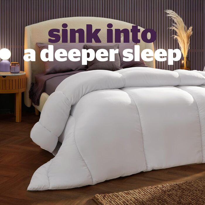 Ковдра Silentnight Deep Sleep King Size, мікрофібра, біла, щільність 10.5 Tog