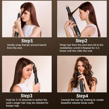 Hairstyler 5 в 1: Професійний набір для укладки волосся з автозавитками, феном, йонною щіткою, випрямлячем та щіткою для об'єму. Для всіх типів волосся.