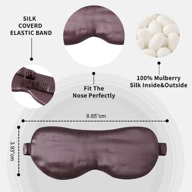 Шовкова маска для сну ZIMASILK з 100% натуральної шовкової мулбері, 22 моме, сіро-фіолетова, м'яка та комфортна