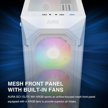 Ігровий корпус GAMDIAS Aura GC1 Elite WH ARGB з підсвіткою