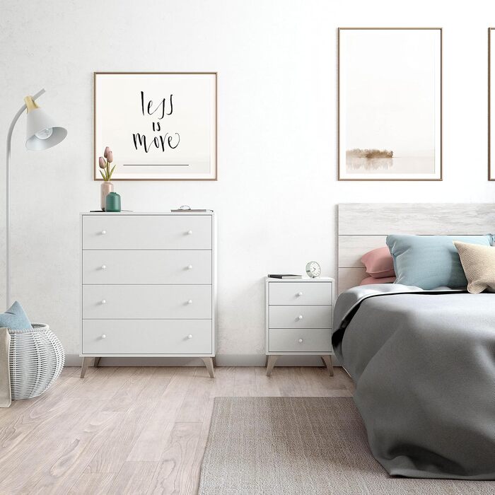 Комод Habitdesign Sweet 4 шухляди, білий Artik, 77,5x40x95 см