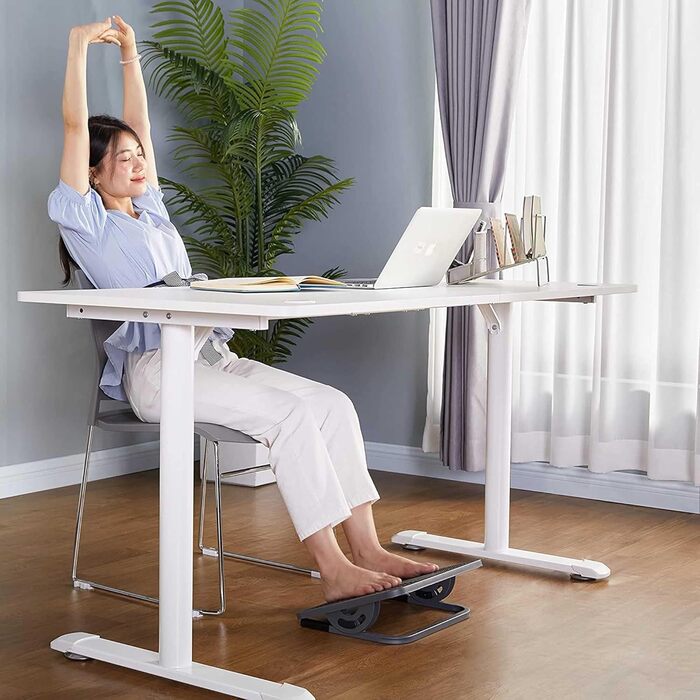 Підставка для ніг EUREKA ERGONOMIC регульована з масажною поверхнею для офісу та дому. Чорний та сірий колір
