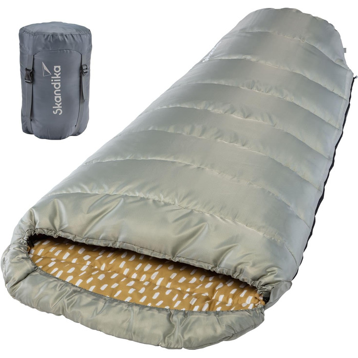 Спальний мішок Skandika Vegas XXL, мумія, 3 сезони, до -12°C, 220x110 см, політкотон, для дорослих, з'єднуваний, зимовий, для кемпінгу та туризму