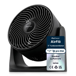 Pro Breeze AirFlo Mini Настільний Вентилятор: Тихий Турбо Вентилятор з 3 Швидкостями, Нахилом 90° та Потужним Потоком Повітря 4.2 м/с, Компактний для Офісу, Спальні та Дому (Чорний)