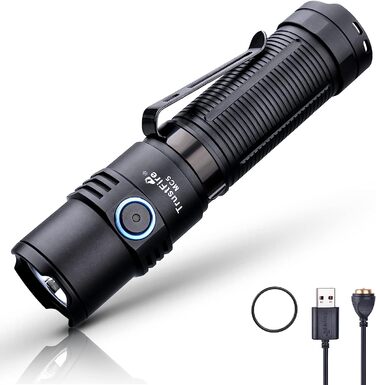 Ліхтарик TrustFire MC5 LED 3300 люменів, тактичний, ультраяскравий, IPX8 водонепроникний, акумуляторний, чорний