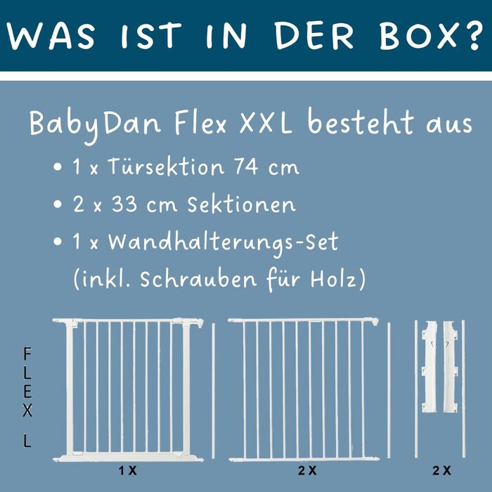 Захисний бар'єр BabyDan Flex L 90-223 см, білий - дитячий бар'єр, сітка для тварин, вироблено в Данії