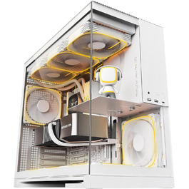 Ігровий корпус Geometric Future M5, білий, середній Tower, скло, E-ATX/ATX, ARGB вентилятори, USB Type-C, підтримка радіатора 420/360 мм