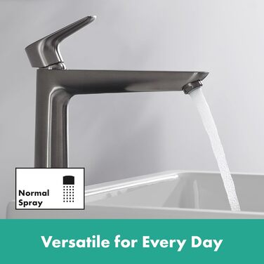 Змішувач для ванної кімнати Hansgrohe Talis E з висотою виливу 110 мм, економічний (EcoSmart), чорний матовий хром