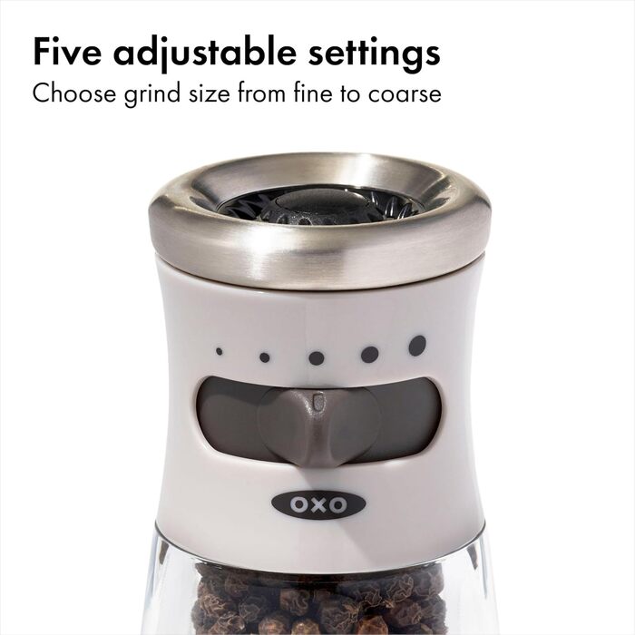 Керамічний млинок для перцю OXO Good Grips Contoured Mess-Free, сірий