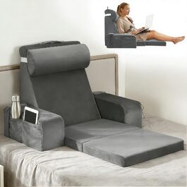 Подушка для спини та шиї з Memory Foam для ліжка та дивана з підлокітниками та сидінням - зручна подушка для читання, ігор та перегляду телевізора