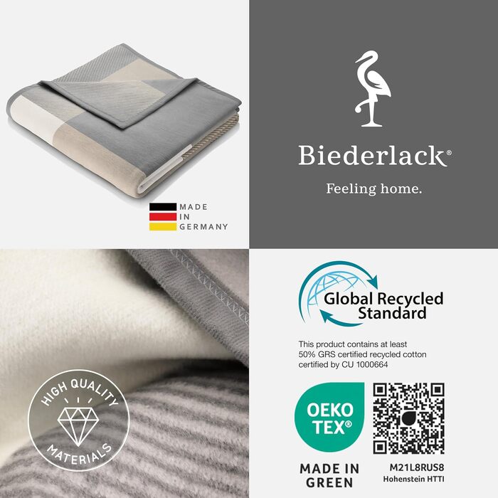 М'яка пледи-ковдра biederlack® Across Beige XXL, великий плед для дивана 220x240 см, бежевий