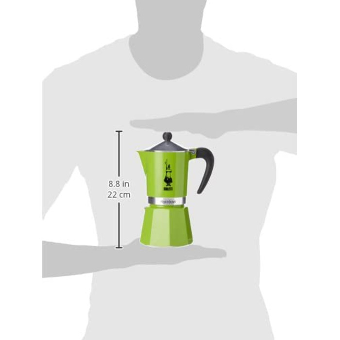 Кавоварка Bialetti Rainbow, алюмінієва, зелена, 6 чашок