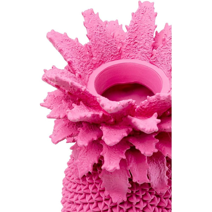 Ваза Kare Design Ananas Рожева, Ручна Розпис, 30x15x15 см - Декоративна ваза для квітів у вітальню, на полицю, Екзотичний декор