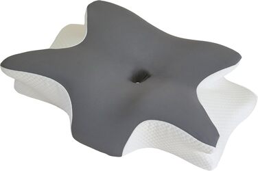 Ортопедична подушка для шиї з піни Memory Foam – підтримка шийного відділу хребта, ергономічна подушка-метелик для сну на боку та спині. При болях у шиї, регульована висота, знімний чохол.
