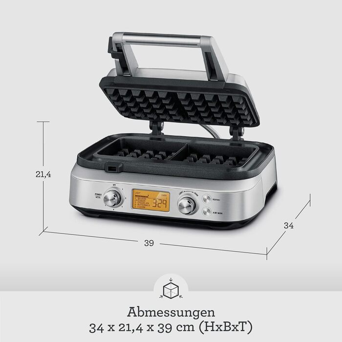 Електрична вафельниця Sage The Smart Waffle Pro з нержавіючої сталі