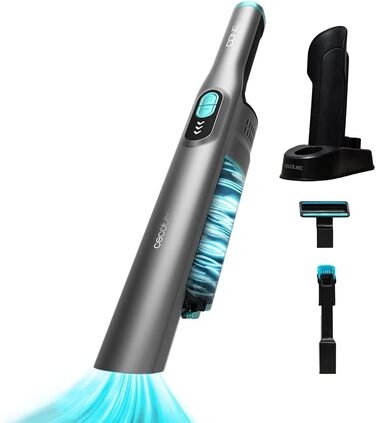 Портативний бездротовий пилосос Cecotec Conga Rockstar Micro+, 200 Вт, 20 кПа, цифровий, 40 хв автономії, 2 режими, 2-в-1 насадки, насадка для м'яких меблів, база для зарядки