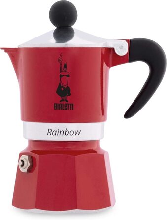 Кавоварка гейзерна Bialetti Rainbow, алюміній, червона, на 1 чашку