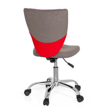 Дитячий офісний стілець Kiddy Comfort, тканина сірий/червоний, hjh OFFICE