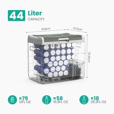 Автомобільний компресорний холодильник Alpicool 44L 12/230V для кемпінгу, риболовлі, подорожей