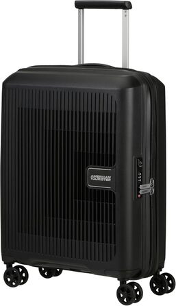 Валіза American Tourister Aerostep Spinner S, розширювана, 55 см, 36/40 л, чорна, ручна поклажа