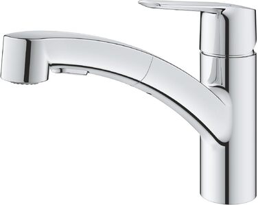 Змішувач кухонний GROHE Start з висувним душем, поворотний на 90°, хром (30531001)