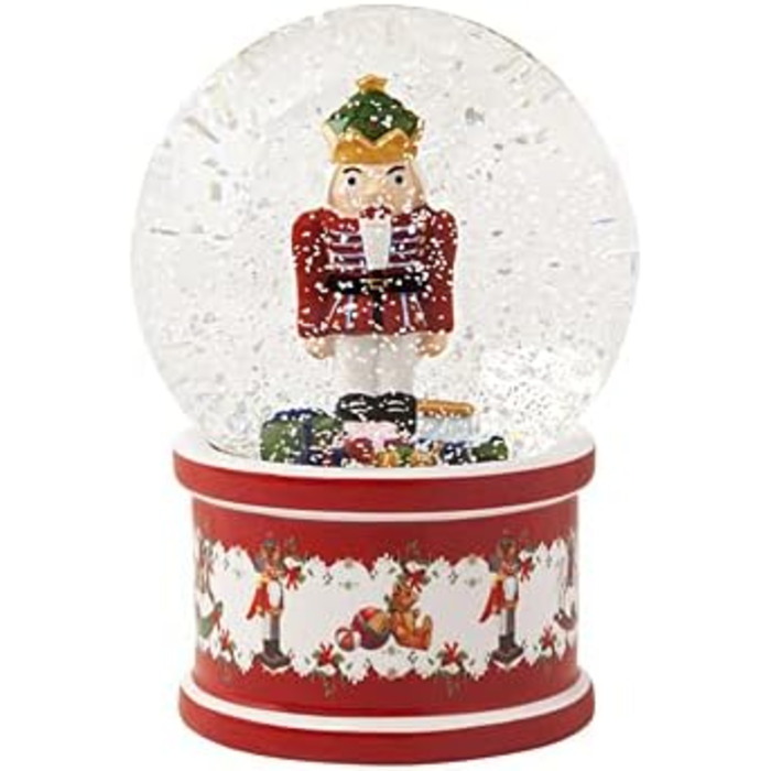 Снігова куля Villeroy & Boch «Лускунчик» велика, різнокольорова, 13x13x17 см, порцеляна/скло, новорічна декорація