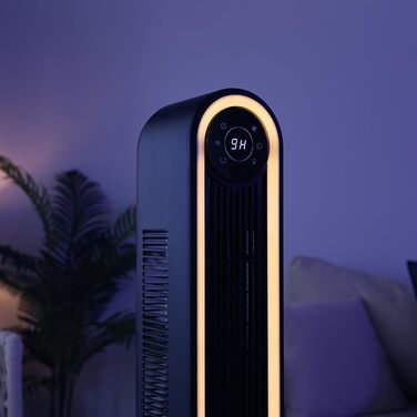 Вентилятор вежа Cecotec EnergySilence 9090 Skyline Ionic 119 см, 45 Вт, з іонізатором, LED сенсорним екраном, пультом ДУ, 3 режими, таймер 12 год, коливання 70°, чорний