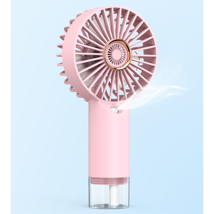Вентилятор настільний USB-C портативний рожевий Turbo Cooling для дому, офісу, кемпінгу. Безшумний вентилятор на стіл