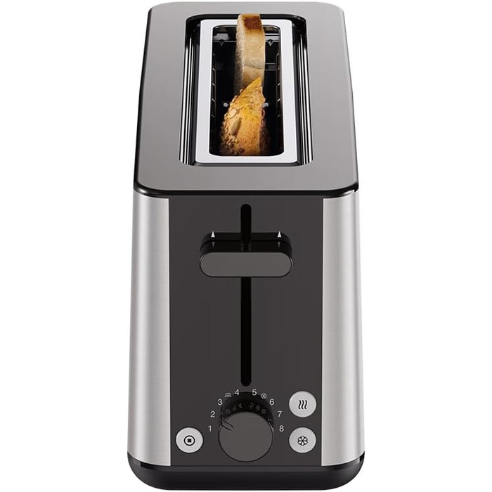 Тостер Braun PurShine HT 1610 BK, 25 см, 8 режимів підсмажування, розморожування, підігрів, решітка для булочок, чорний, 1030 Вт