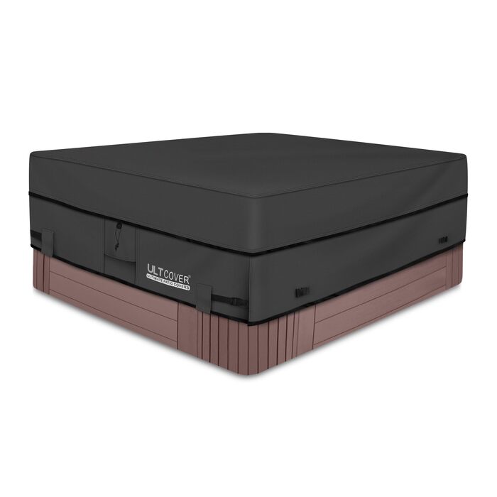 Водонепроникний чохол для гідромасажного джакузі Whirlpool ULTCOVER, квадратний, 183 x 183 см, 600D поліестер, чорний
