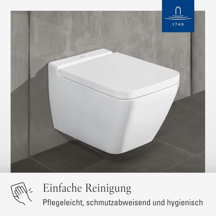 Сидіння для унітаза Villeroy & Boch Subway D-подібне, з мікроліфтом SoftClose, білий глянцевий (Alpin), Duroplast, 9M55S101