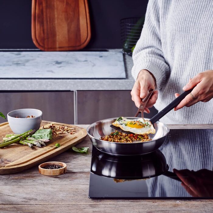 Набір сковорідок BK Cookware Rose, 2 шт, нержавіюча сталь, 24/28 см, сріблястий