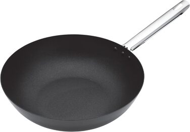 Wok MasterClass 30 см, 2 мм, вуглецева сталь, антипригарне покриття, сталевий ручка, для індукції, до 250°C