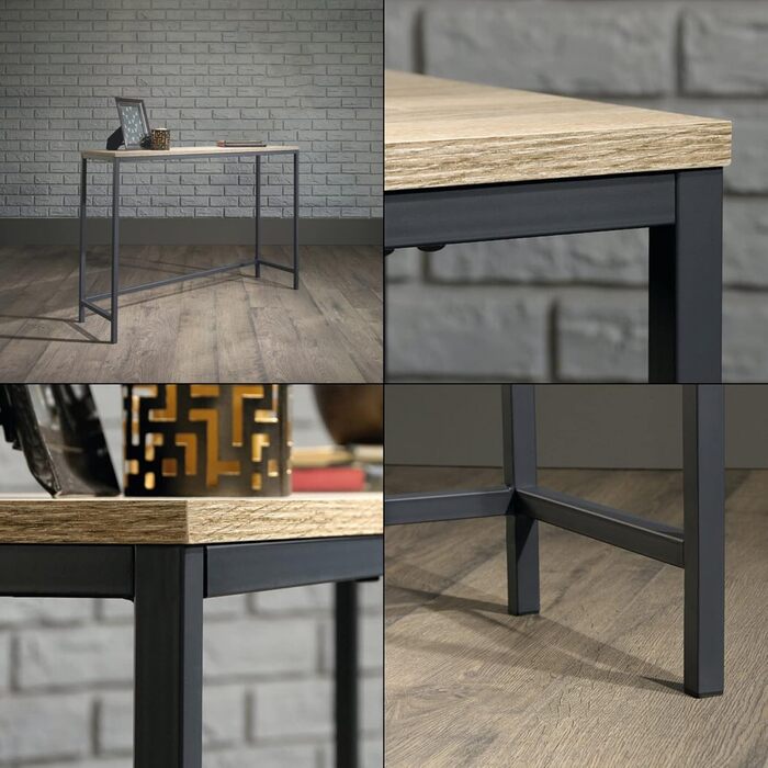 Консольний стіл Kronoby 80x100x30 см, індастріал, чорний/дерево, для передпокою, офісу, вітальні [en.casa]