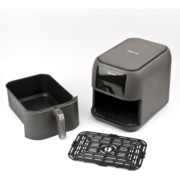 Аерофритюрниця Girmi FG92 Ecofrit Deep XXL 8л, 1700 Вт, цифрова панель керування, 7 програм, антипригарне покриття, матово-сіра