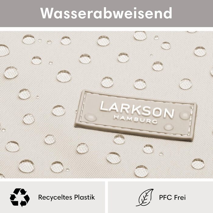 Жіночий рюкзак LARKSON Rolltop бежевий, водостійкий, антивандальний, для ноутбука 16'', школа, університет, велосипед, екологічний