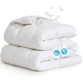 Всесезонна легка ковдра з гусячого пуху 90% (135 x 200 см), біла, Luxury All Year Comfort